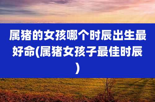 属猪的女孩哪个时辰出生最好命(属猪女孩子最佳时辰)