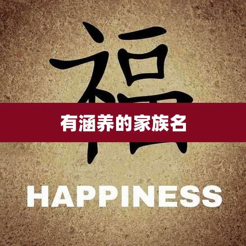 有涵养的家族名