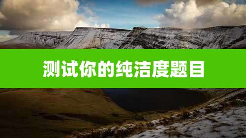 测试你的纯洁度题目