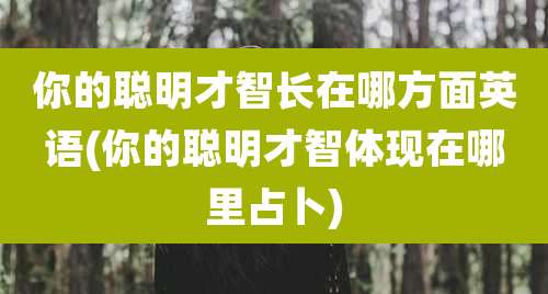 你的聪明才智长在哪方面英语(你的聪明才智体现在哪里占卜)