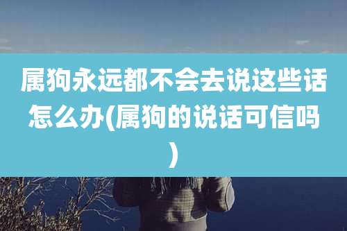 属狗永远都不会去说这些话怎么办(属狗的说话可信吗)