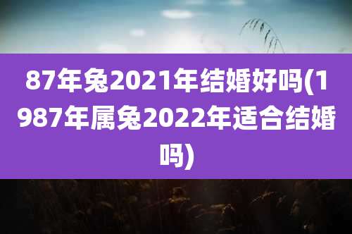 87年兔2021年结婚好吗(1987年属兔2022年适合结婚吗)