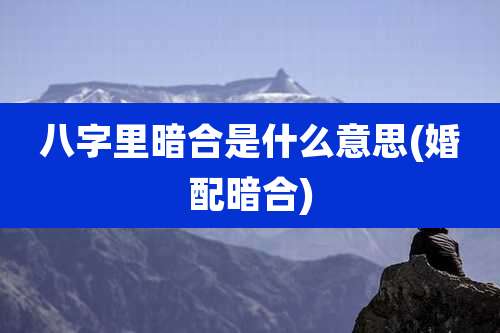 八字里暗合是什么意思(婚配暗合)