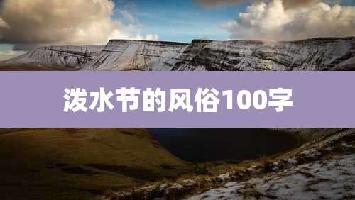 泼水节的风俗100字