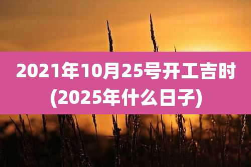 2021年10月25号开工吉时(2025年什么日子)