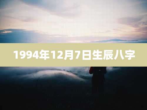 1994年12月7日生辰八字