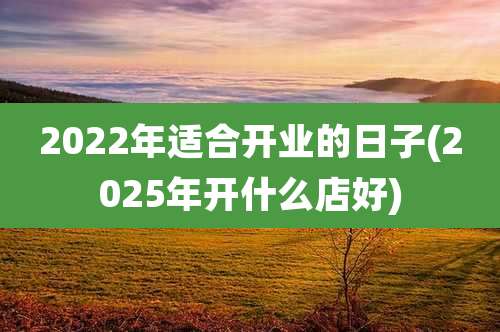 2022年适合开业的日子(2025年开什么店好)