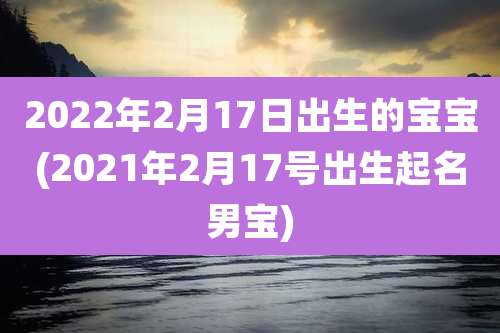 2022年2月17日出生的宝宝(2021年2月17号出生起名男宝)