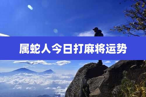 属蛇人今日打麻将运势