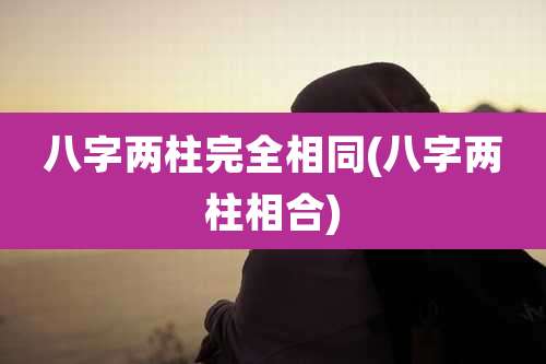 八字两柱完全相同(八字两柱相合)
