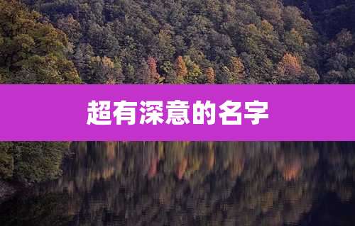 超有深意的名字