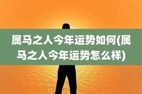 属马之人今年运势如何(属马之人今年运势怎么样)