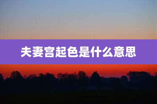 夫妻宫起色是什么意思