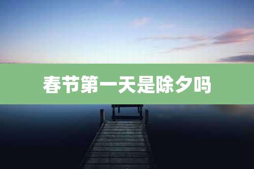 春节第一天是除夕吗