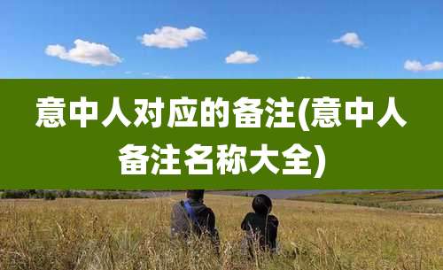 意中人对应的备注(意中人备注名称大全)