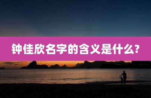 钟佳欣名字的含义是什么?