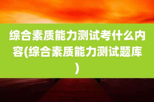综合素质能力测试考什么内容(综合素质能力测试题库)