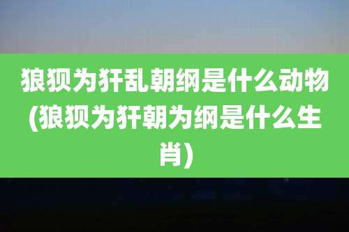 狼狈为犴乱朝纲是什么动物(狼狈为犴朝为纲是什么生肖)