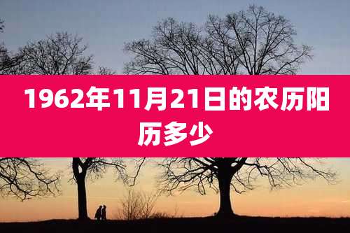 1962年11月21日的农历阳历多少