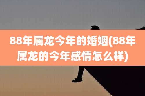 88年属龙今年的婚姻(88年属龙的今年感情怎么样)