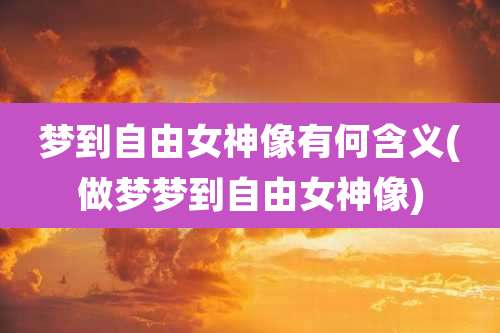 梦到自由女神像有何含义(做梦梦到自由女神像)