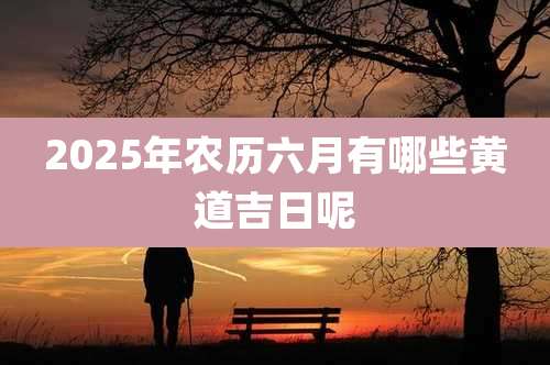 2025年农历六月有哪些黄道吉日呢