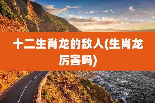 十二生肖龙的敌人(生肖龙厉害吗)