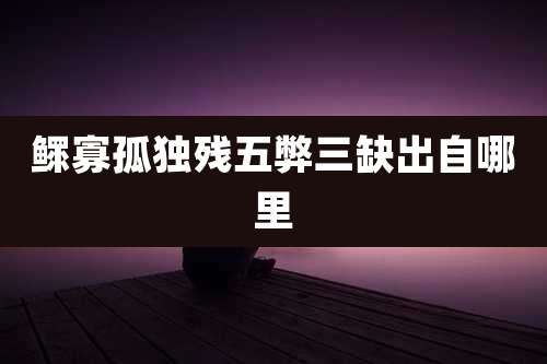 鳏寡孤独残五弊三缺出自哪里