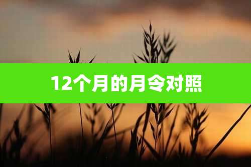 12个月的月令对照