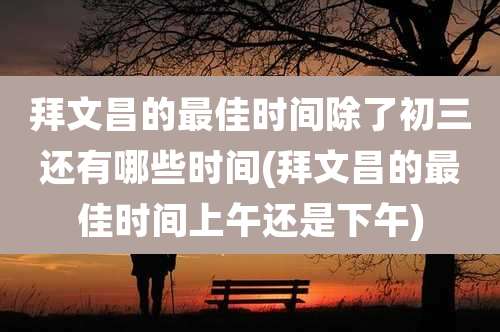 拜文昌的最佳时间除了初三还有哪些时间(拜文昌的最佳时间上午还是下午)