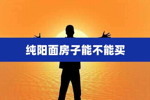 纯阳面房子能不能买