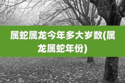 属蛇属龙今年多大岁数(属龙属蛇年份)