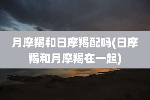 月摩羯和日摩羯配吗(日摩羯和月摩羯在一起)