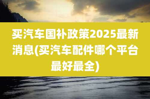 买汽车国补政策2025最新消息(买汽车配件哪个平台最好最全)