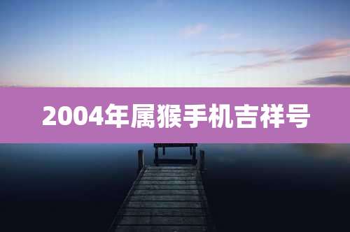2004年属猴手机吉祥号
