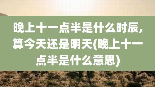晚上十一点半是什么时辰,算今天还是明天(晚上十一点半是什么意思)