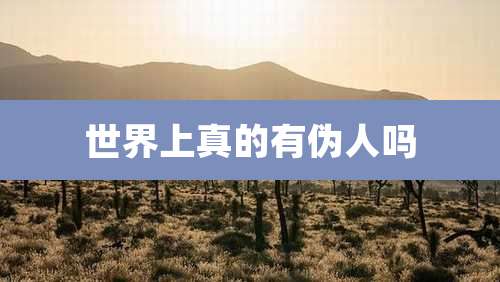 世界上真的有伪人吗