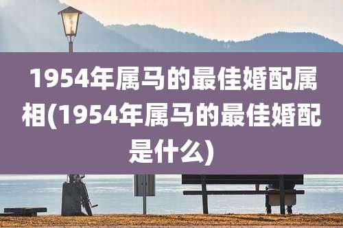 1954年属马的最佳婚配属相(1954年属马的最佳婚配是什么)