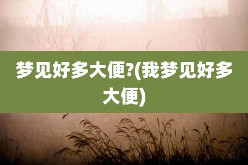 梦见好多大便?(我梦见好多大便)