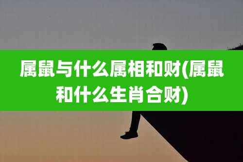 属鼠与什么属相和财(属鼠和什么生肖合财)