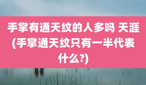 手掌有通天纹的人多吗 天涯(手掌通天纹只有一半代表什么?)