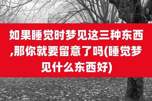 如果睡觉时梦见这三种东西,那你就要留意了吗(睡觉梦见什么东西好)