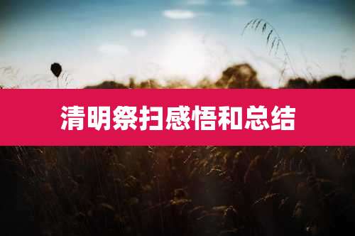 清明祭扫感悟和总结