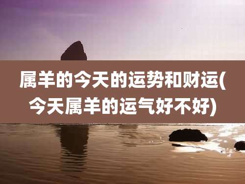 属羊的今天的运势和财运(今天属羊的运气好不好)