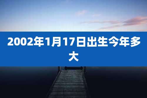 2002年1月17日出生今年多大