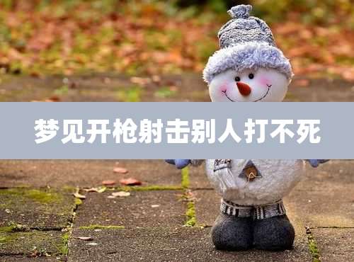 梦见开枪射击别人打不死