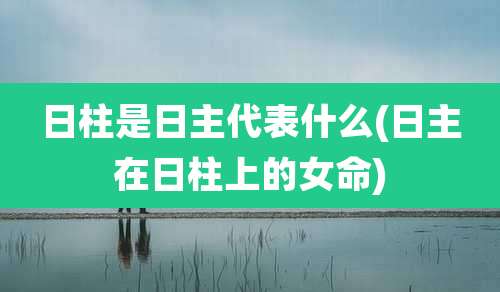 日柱是日主代表什么(日主在日柱上的女命)