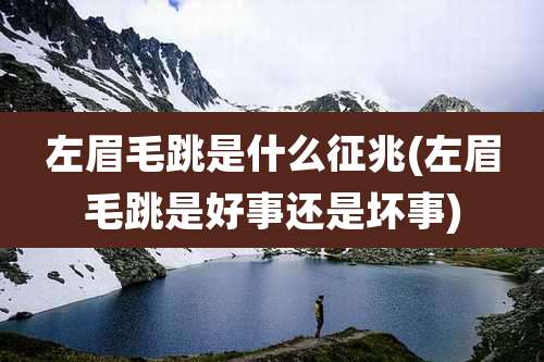 左眉毛跳是什么征兆(左眉毛跳是好事还是坏事)