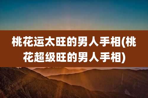 桃花运太旺的男人手相(桃花超级旺的男人手相)
