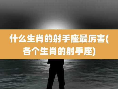 什么生肖的射手座最厉害(各个生肖的射手座)